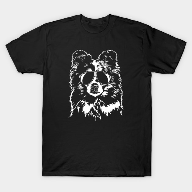 Funny Sheltie Shetland Sheepdog cool dog portrait T-Shirt by wilsigns